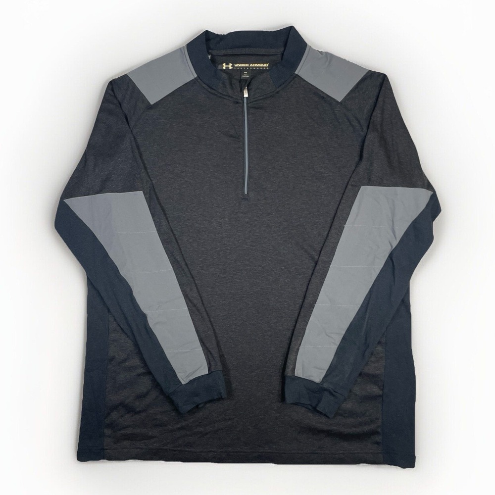 Under Armour Performance XL Mens 1/4 Zip Pullover Wool Blend Performance Patches